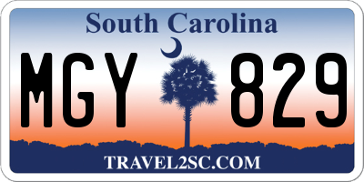 SC license plate MGY829