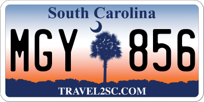 SC license plate MGY856