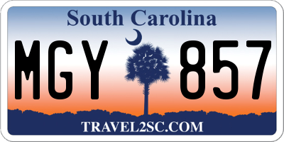 SC license plate MGY857
