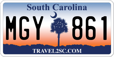 SC license plate MGY861