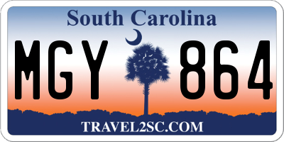 SC license plate MGY864
