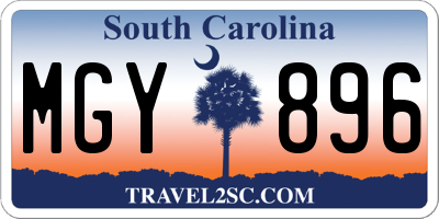 SC license plate MGY896