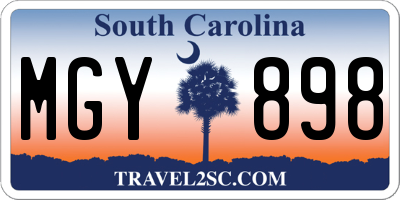 SC license plate MGY898