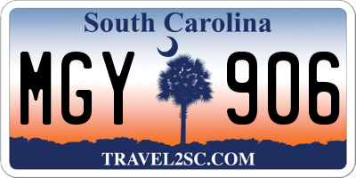 SC license plate MGY906