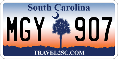 SC license plate MGY907