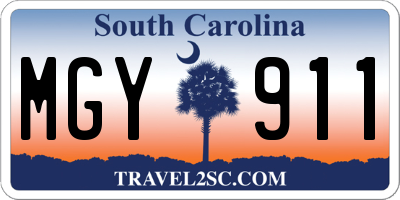SC license plate MGY911