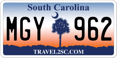 SC license plate MGY962