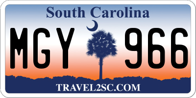 SC license plate MGY966
