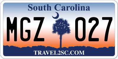 SC license plate MGZ027