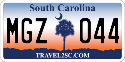 SC license plate MGZ044