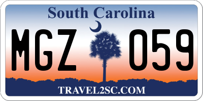 SC license plate MGZ059
