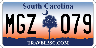 SC license plate MGZ079