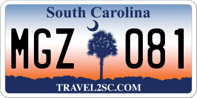 SC license plate MGZ081
