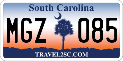 SC license plate MGZ085