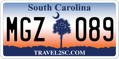 SC license plate MGZ089