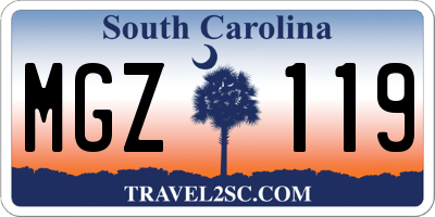 SC license plate MGZ119