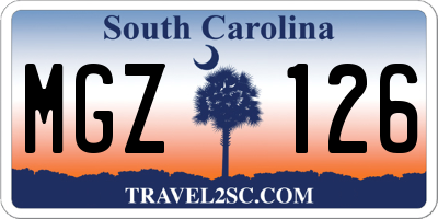 SC license plate MGZ126