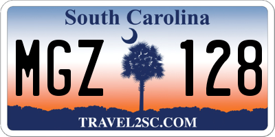 SC license plate MGZ128