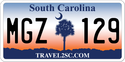 SC license plate MGZ129