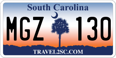 SC license plate MGZ130