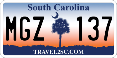 SC license plate MGZ137