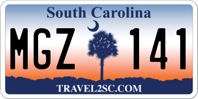 SC license plate MGZ141