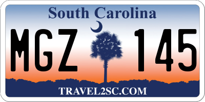 SC license plate MGZ145