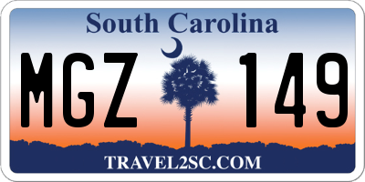 SC license plate MGZ149