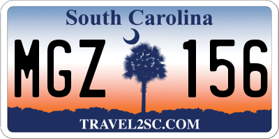 SC license plate MGZ156