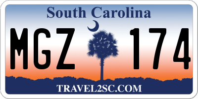 SC license plate MGZ174