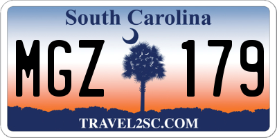 SC license plate MGZ179