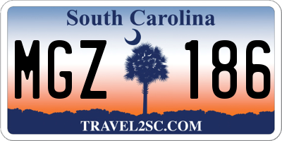 SC license plate MGZ186