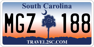SC license plate MGZ188