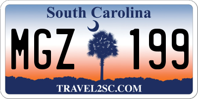 SC license plate MGZ199