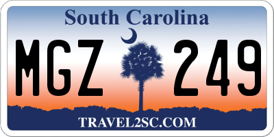 SC license plate MGZ249