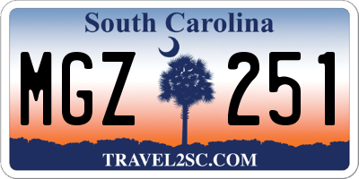 SC license plate MGZ251