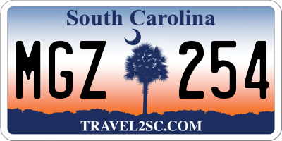 SC license plate MGZ254