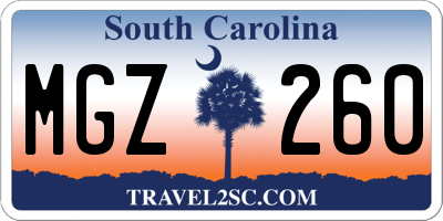 SC license plate MGZ260
