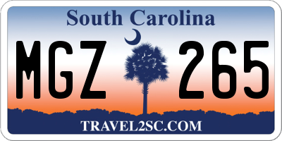 SC license plate MGZ265