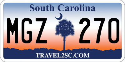 SC license plate MGZ270