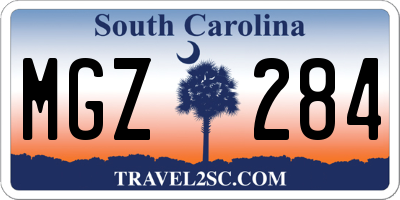 SC license plate MGZ284