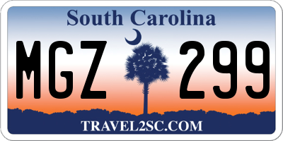 SC license plate MGZ299