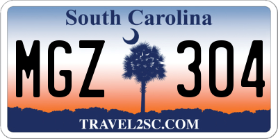SC license plate MGZ304