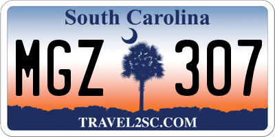 SC license plate MGZ307