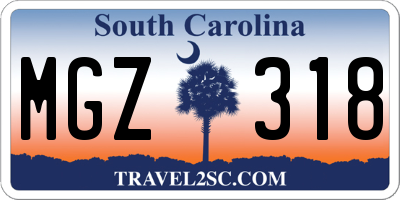 SC license plate MGZ318