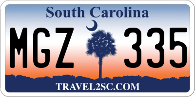 SC license plate MGZ335