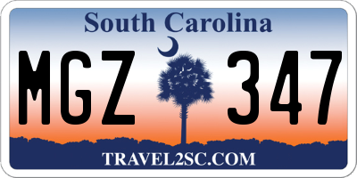SC license plate MGZ347