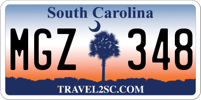 SC license plate MGZ348
