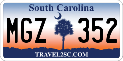 SC license plate MGZ352