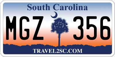 SC license plate MGZ356